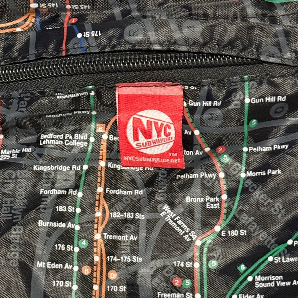 NYC Black Subway Map Drawstring Backpack - image 2